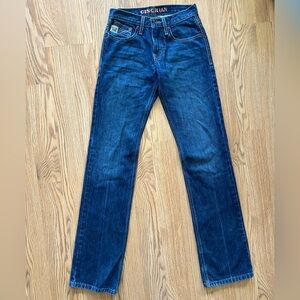 Cinch Ian Men’s Slim Fit Bootcut Jeans Dark Wash Size 27x36 Western Denim